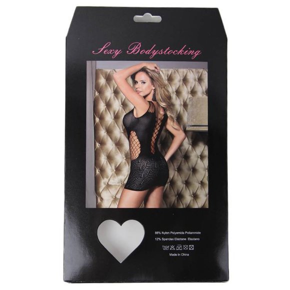 Crotchet Mesh Hollow-out Mini Chemise Dress RED - Picture 9 of 9